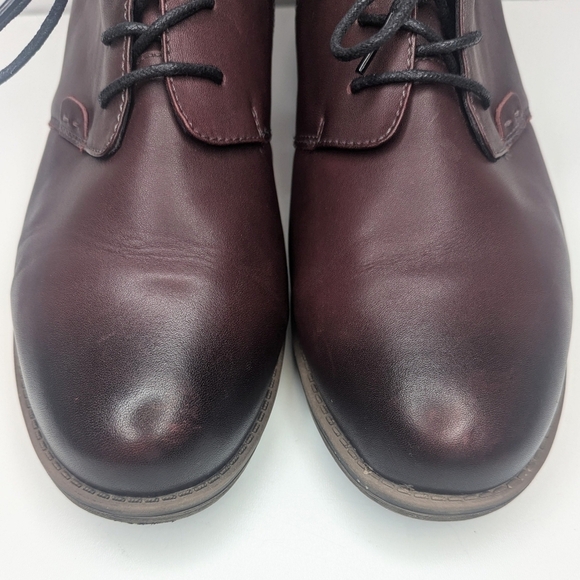 Propet Tatum ankle booties lace up zipper full grain leather burgundy size 11 - Picture 4 of 9